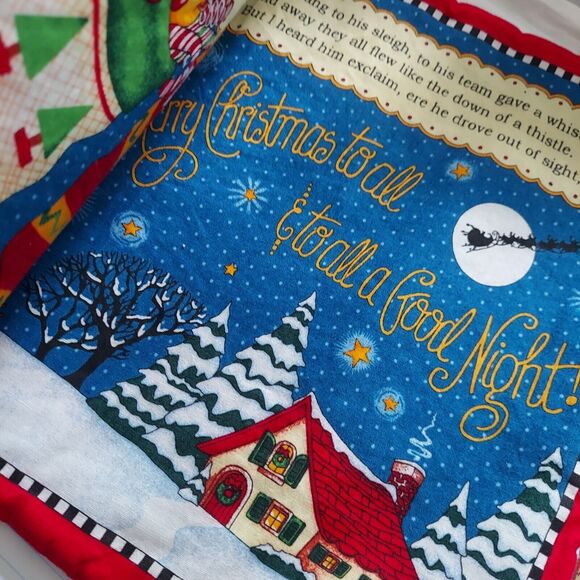 Night Before Christmas Story Fabric Panel Soft Book Completed - Picture 3 of 5